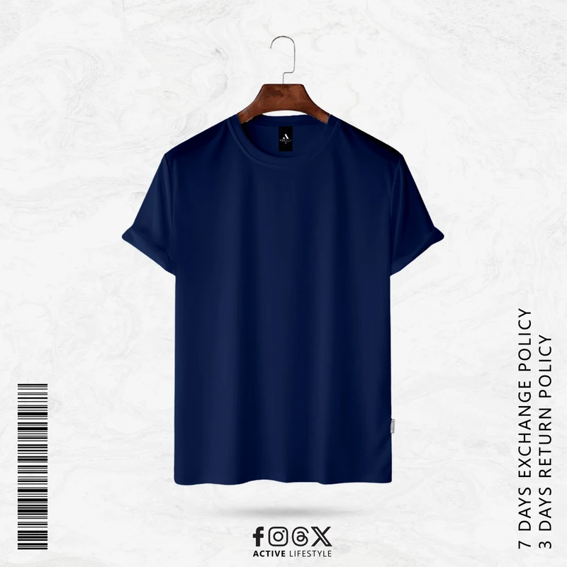 Premium Men's Solid T-shirt | Navy Blue