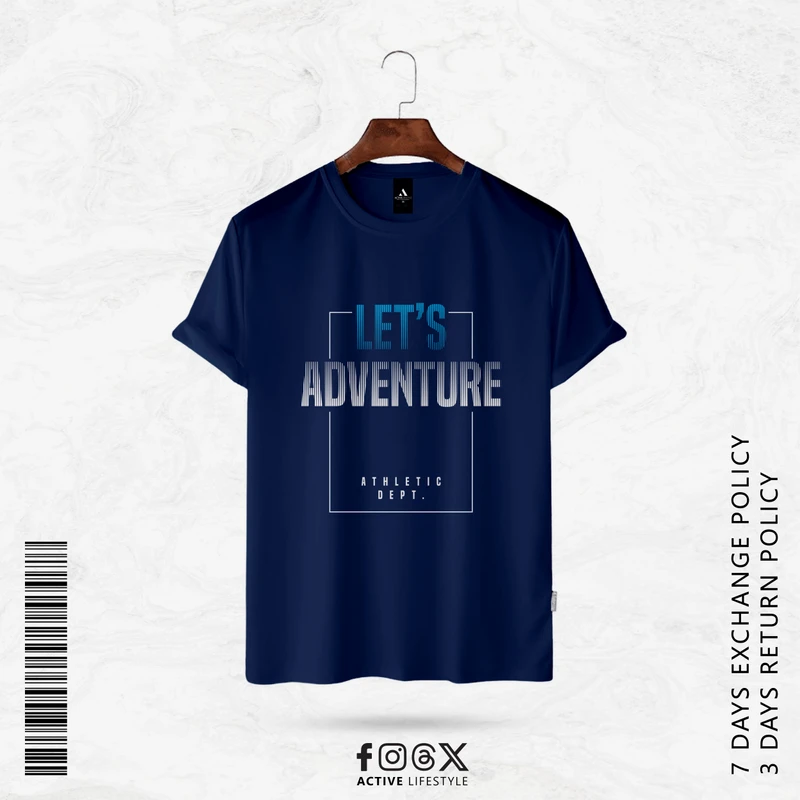 ActiveLifestyle Men's Premium T-Shirt | Let's Adventure navy