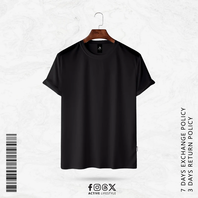 Premium Men's Solid T-shirt | Black