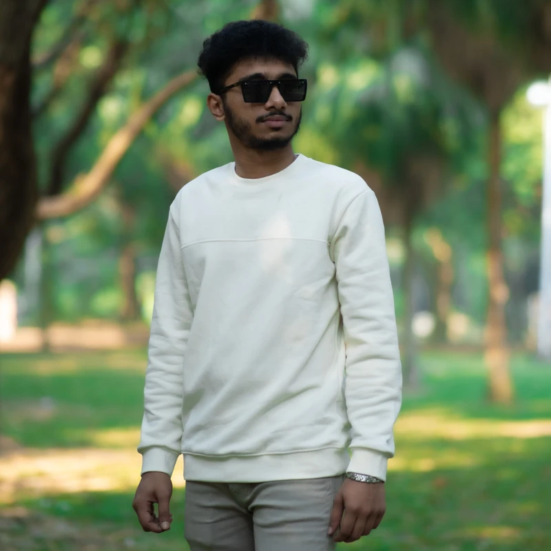 Mens Solid Sweatshirt | Of White