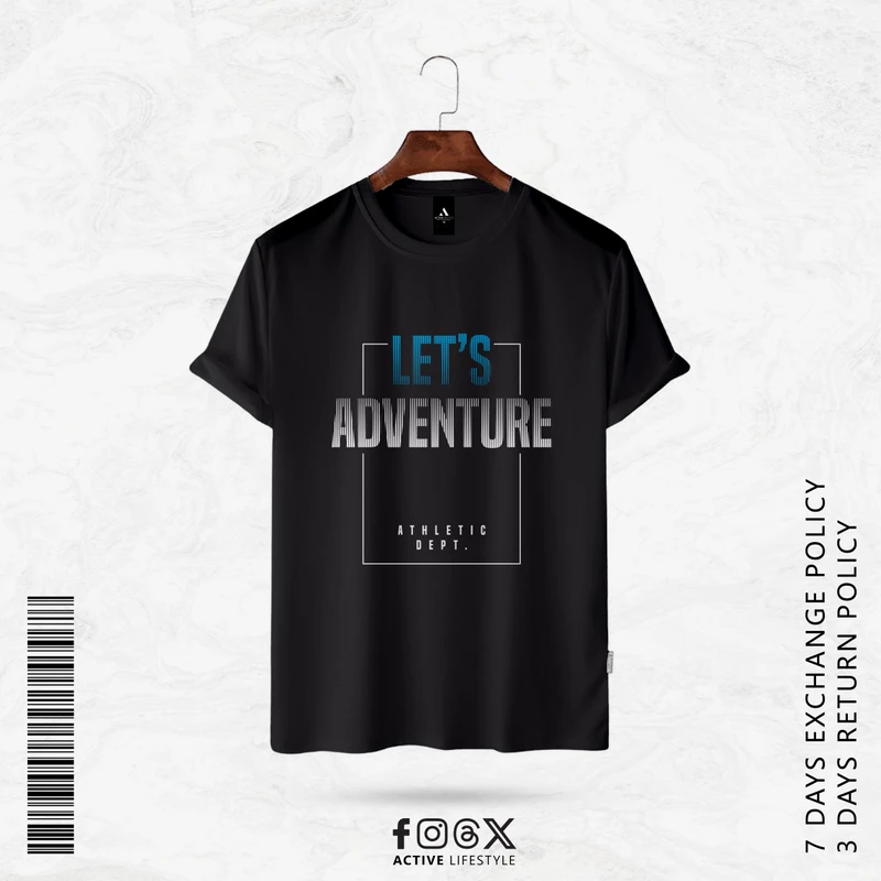 ActiveLifestyle Men's Premium T-Shirt | Let's Adventure black